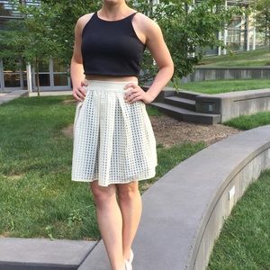 Francesca’s blush checkered overlay skater skirt Swiftie spring cute ballerina